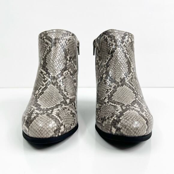 CLOUDWALKERS Ankle Booties Python Snakeskin Cushioned Black Gray Women's Size 8W - Picture 4 of 12